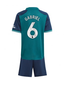 Billige Arsenal Gabriel Magalhaes #6 Tredjedraktsett Barn 2023-24 Kortermet (+ Korte bukser)